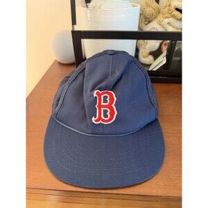 Vintage 80s Boston Red Sox Trucker Hat Mesh Snapback MLB Made In Korea